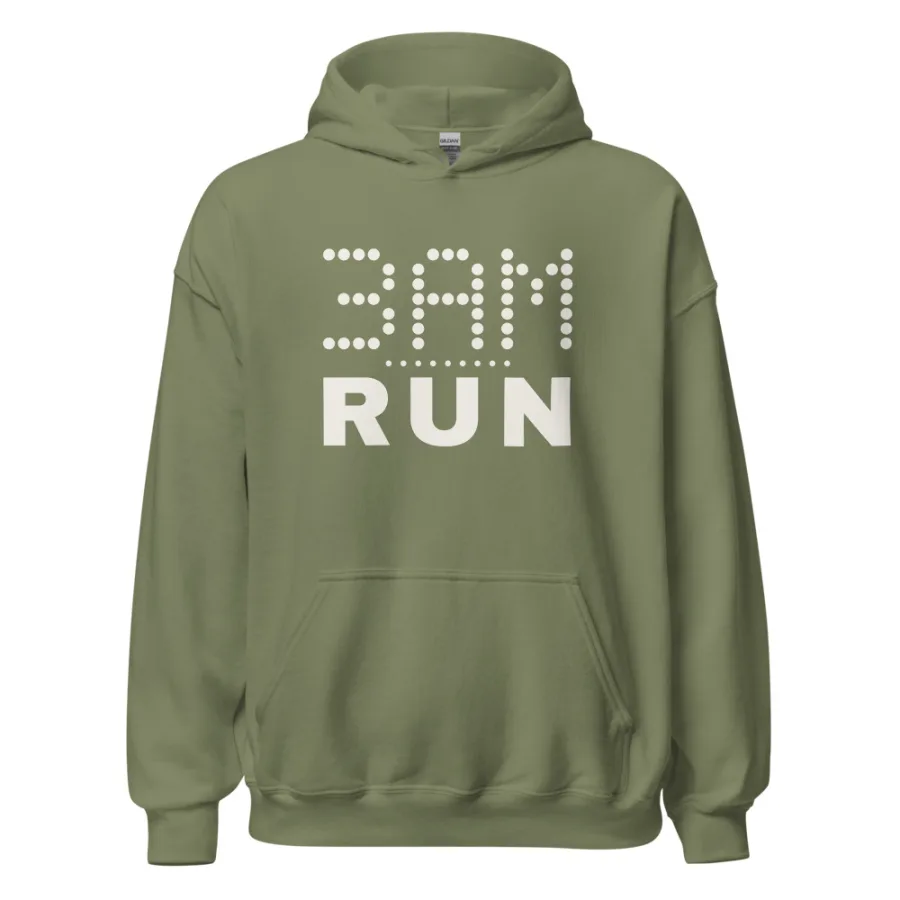 3AM RUN hoodie in Military Green