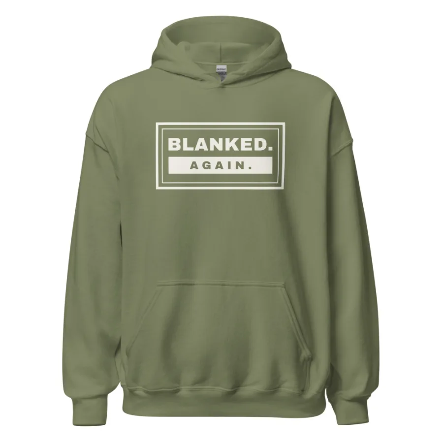 Blanked. Again. hoodie in Military Green