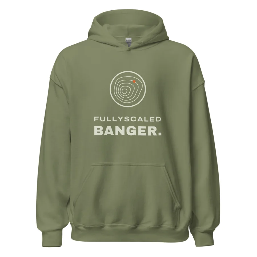 Fullyscaled Banger hoodie in Military Green
