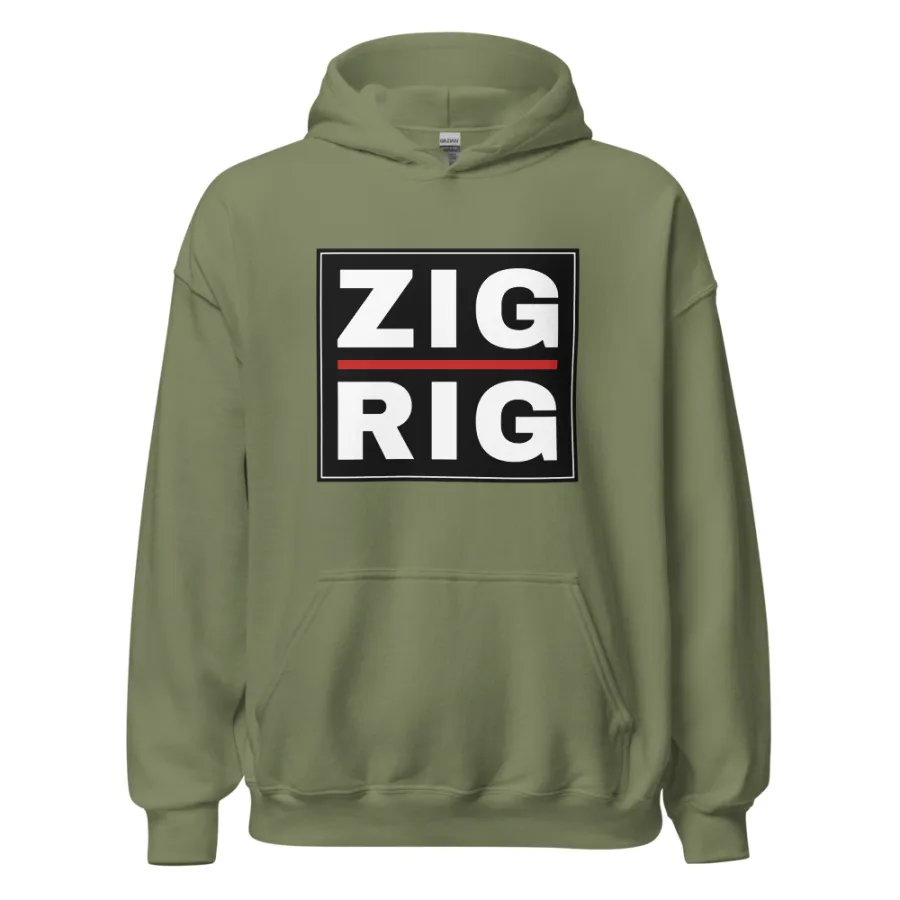 Zig Rig hoodie in Military Green